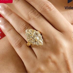 EverTrue Brazilian Citrine 4.20 ctw Ring in 18K YG Plated and Platinum Bond